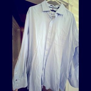 Tommy Hilfiger, sky blue, button down dress shirt, neck 17-17 1/2